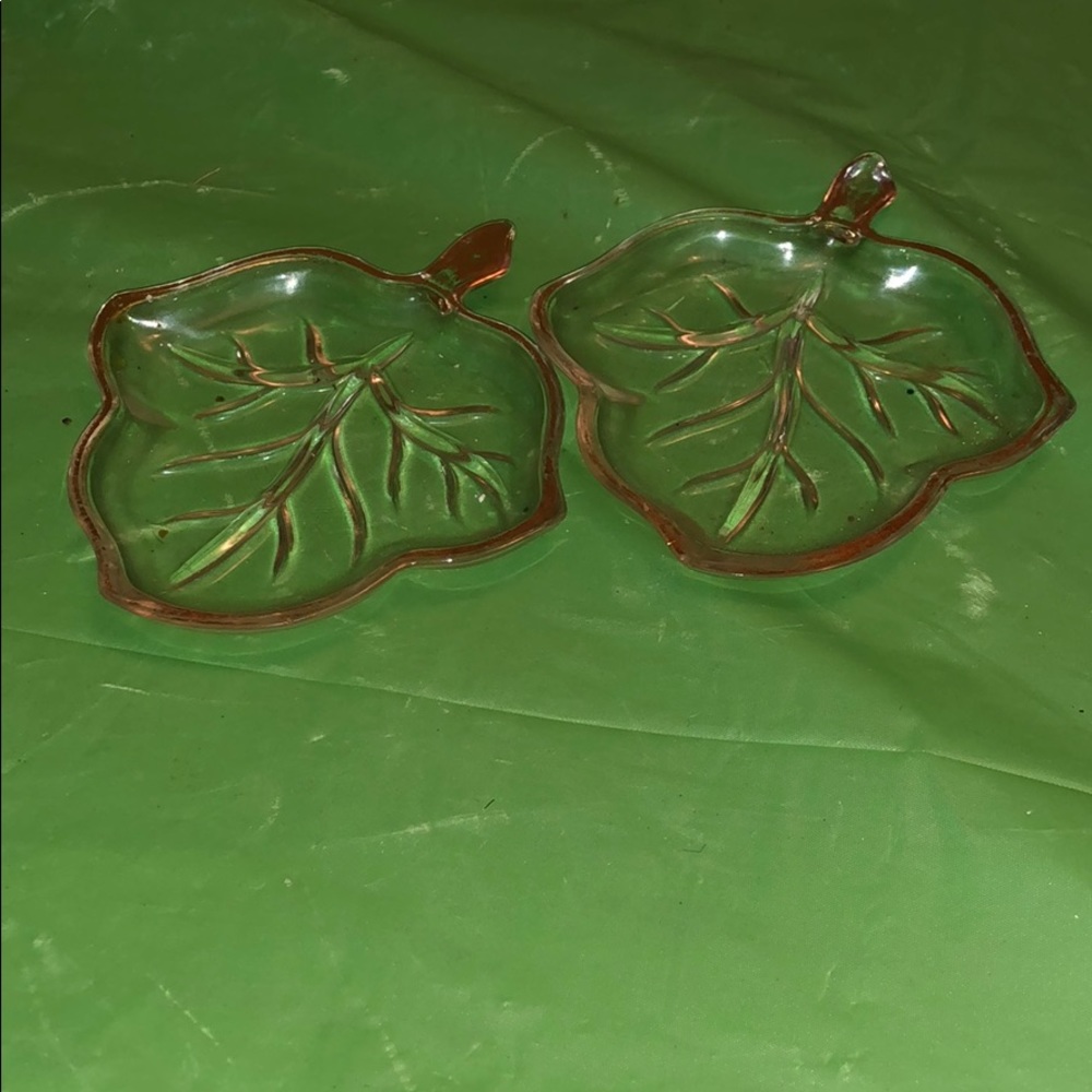 Gold Lined Leave Shaped Ashtrays